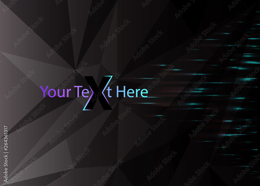 Obraz premium Low poly black dark-grey abstract background, polygonal shapes background triangles mosaic, for web and print, dark crystals backdrop with red yellow and purple neon lights.