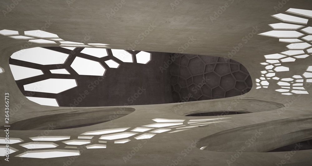 Abstract white and concrete interior. 3D illustration and rendering. Abstract white and concrete interior. 3D illustration and rendering.