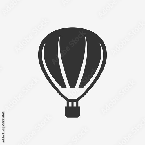 hot air balloon ride silhouette ,vector icon.