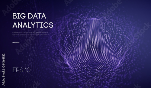 Big data visualization. Background 3d .Big data connection background. Cyber technology Ai tech wire network futuristic wireframe data visualisation. Vector illustration . Artificial intelligence .