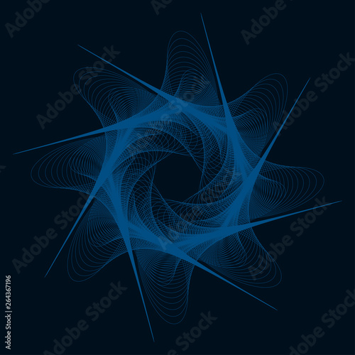 wired spiky star symbol in dark blue shades © L.Dep