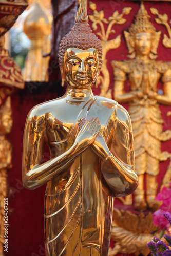 statue of buddha in a buddhist temple (Wat Doi Suthep) in chiang mai (thailand)