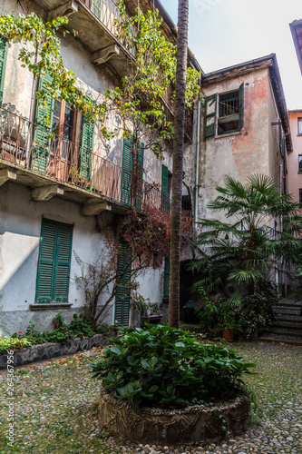 Walking in the center of Bellano on the Como lake