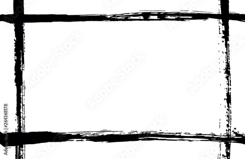 Vector frame with careless strokes of paint, handwork, blank background