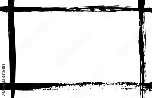 Vector frame with careless strokes of paint, handwork, blank background