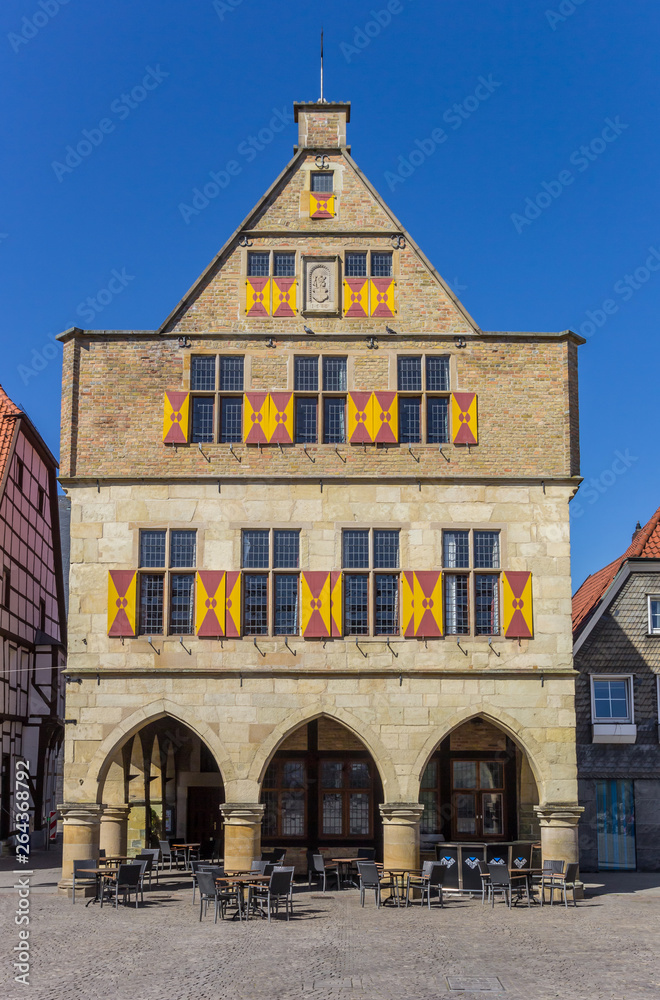 Front of the historic town hall in Werne, Germany