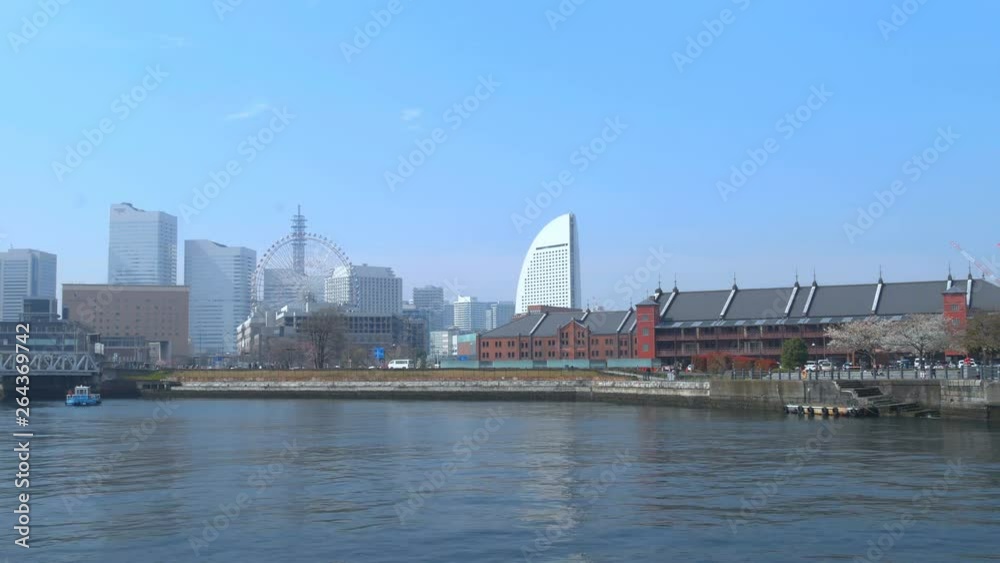skyline of Minatomirai, view from the bay in Yokohama city, Japan skyline of Minatomirai, view from the bay in Yokohama city, Japan
