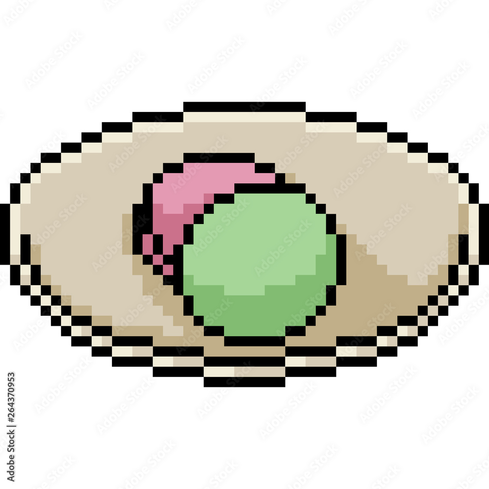 Fototapeta premium vector pixel art snack dish