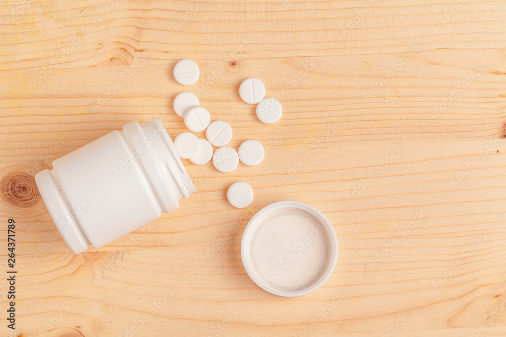 Medical pills or tablets close up view Medical pills or tablets close up view