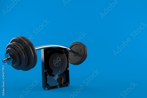 Canvastavla Hard drive with barbell