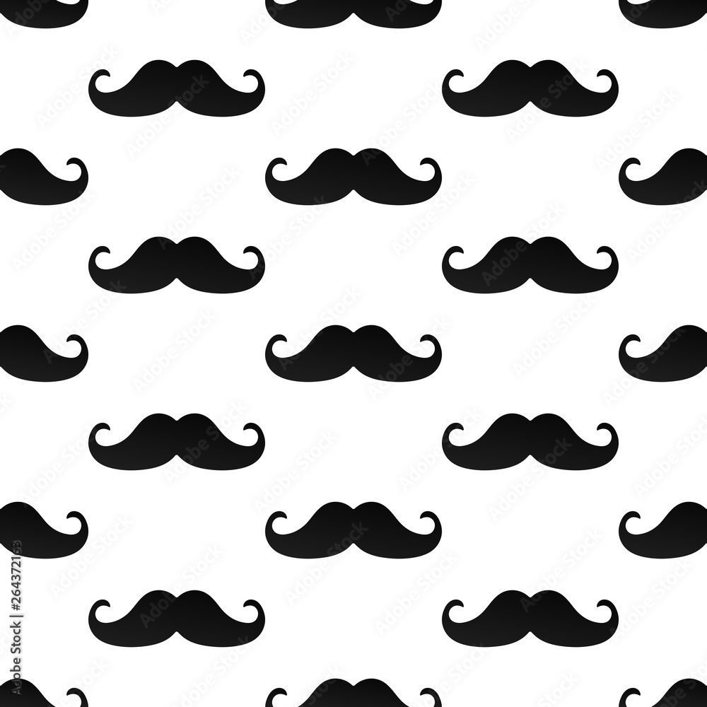ПечатьSeamless pattern with mustaches flat style design vector illustration. Black mustaches isolated on white background. ПечатьSeamless pattern with mustaches flat style design vector illustration. Black mustaches isolated on white background.