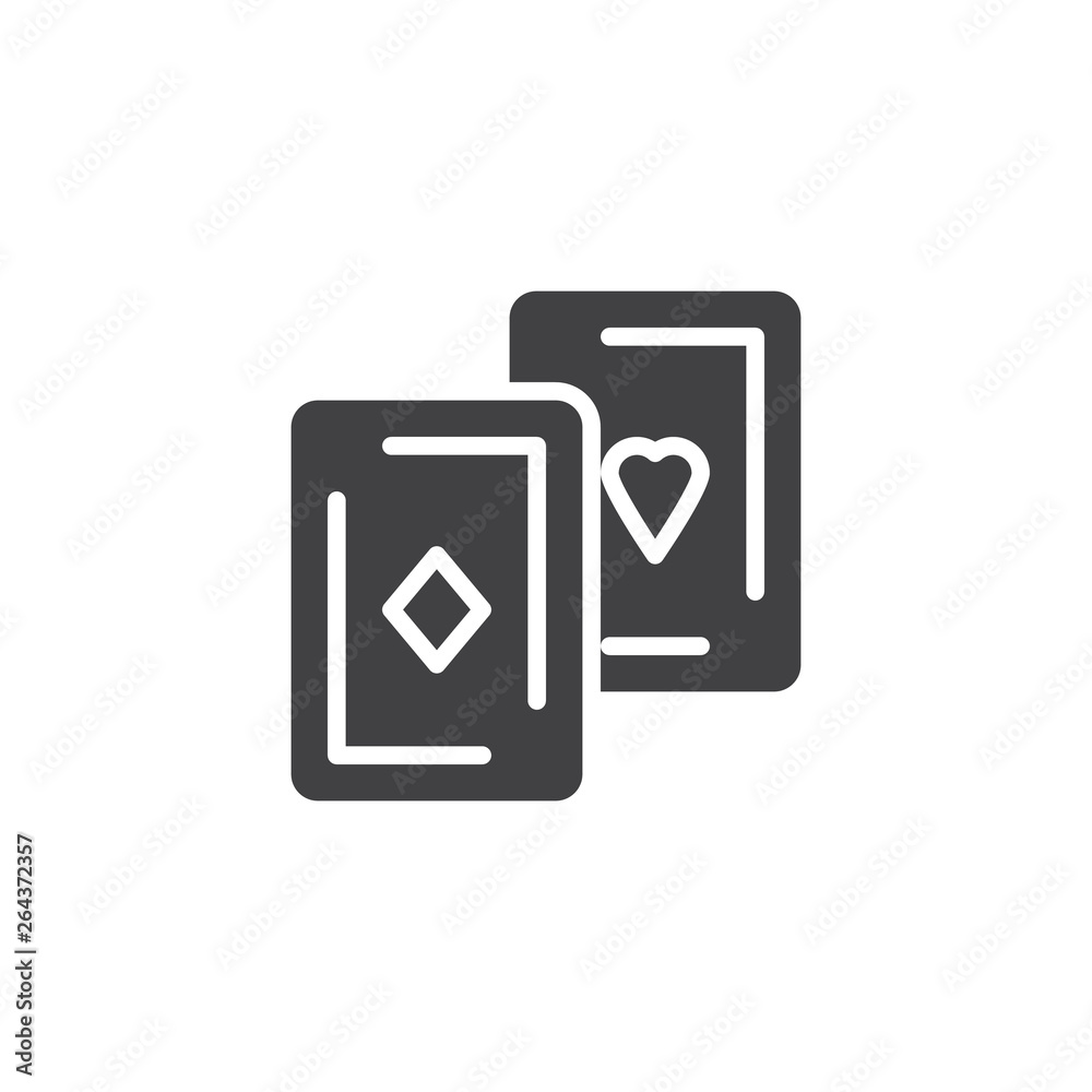 Playing cards vector icon. filled flat sign for mobile concept and web design. Aces Cards glyph icon. Casino symbol, logo illustration. Pixel perfect vector graphics Playing cards vector icon. filled flat sign for mobile concept and web design. Aces Cards glyph icon. Casino symbol, logo illustration. Pixel perfect vector graphics