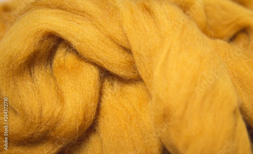 Texture of merino wool for felting close up. Handcraft material. Handmade design theme concept