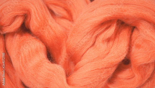 Texture of merino wool for felting close up. Handcraft material. Handmade design theme concept