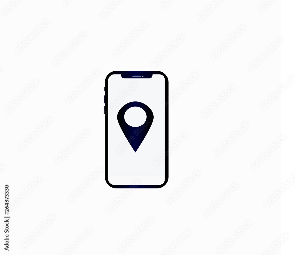 Web icon touchscreen and geolocation symbol, location Web icon touchscreen and geolocation symbol, location