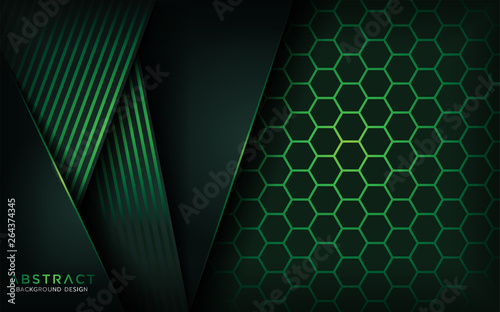 green hexagon abstract background