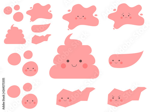 Cute poop illustration set