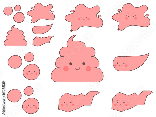 Cute poop illustration set