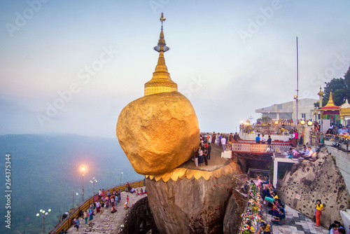 Kyaikhtiyo or Kyaiktiyo pagoda, Golden rock, Myanmar.They are public domain or treasure of Buddhism, no restrict in copy or use