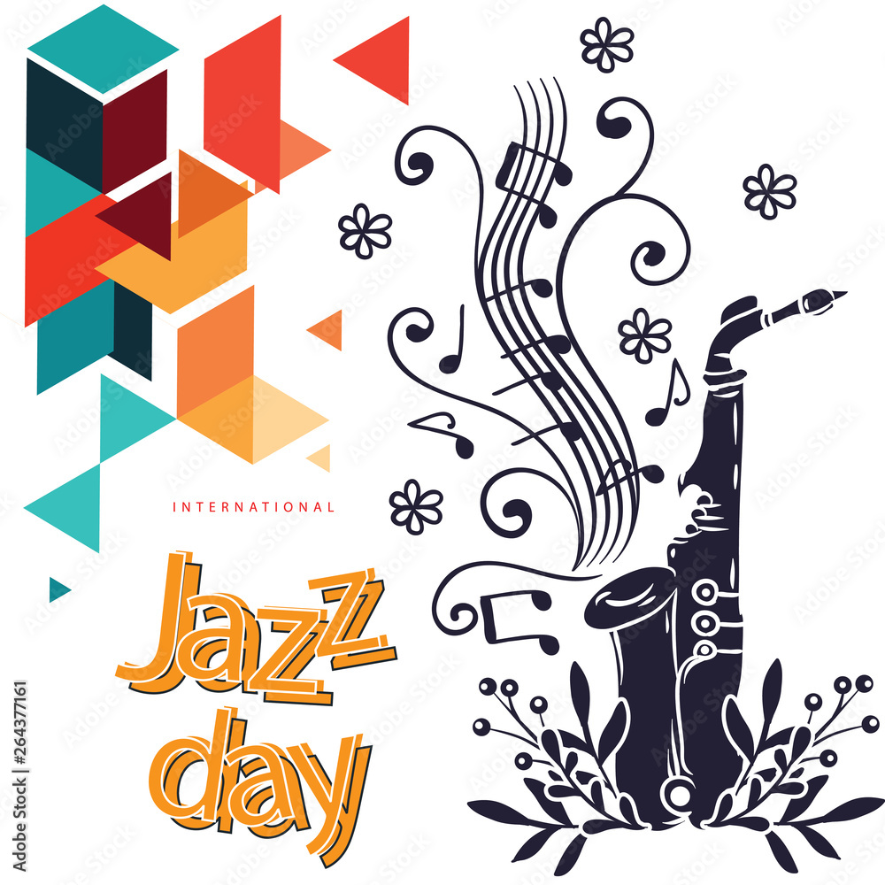 Fototapeta premium international jazz day logo design vector