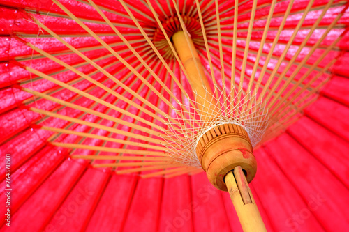 red umbrella closeup