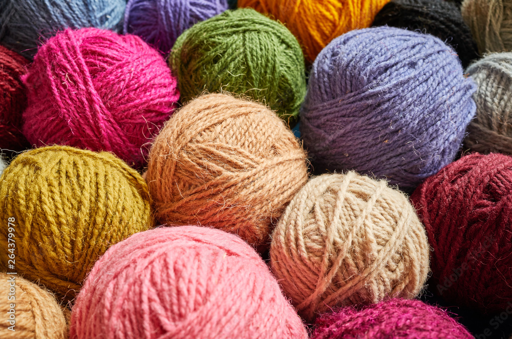 Colorful wool yarn balls, shallow depth of field.. Colorful wool yarn balls, shallow depth of field..