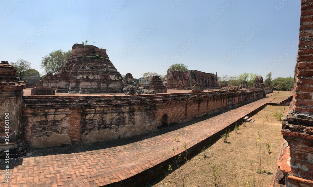 Ancient city of Ayutthaya was the second capital of the Siamese Kingdom the city wad razed destroyed by the Burmese now an archaeological ruin, characterized by the remains of tall prang which are now