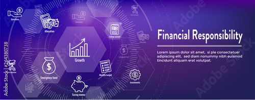 Personal Finance & Responsibility Icon Set - Web Header Banner