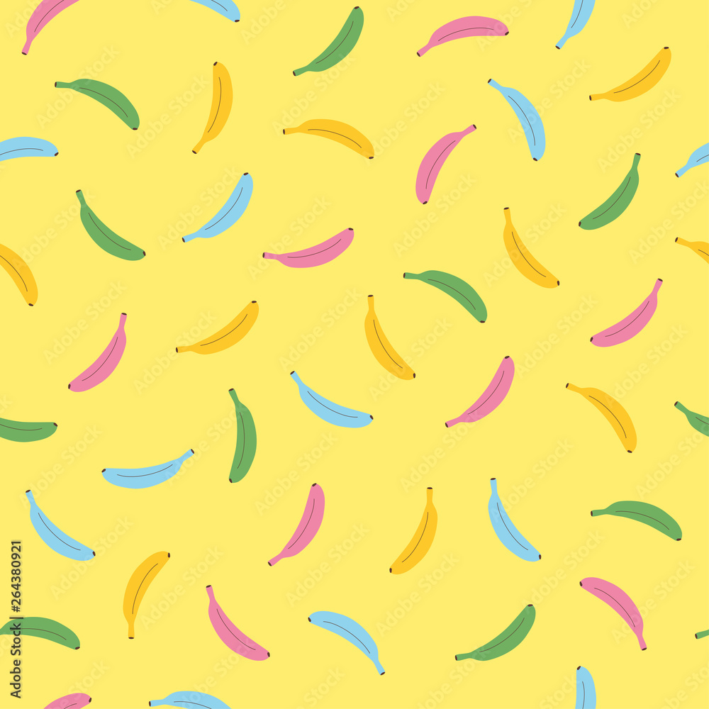 シームレスパターン　バナナ
