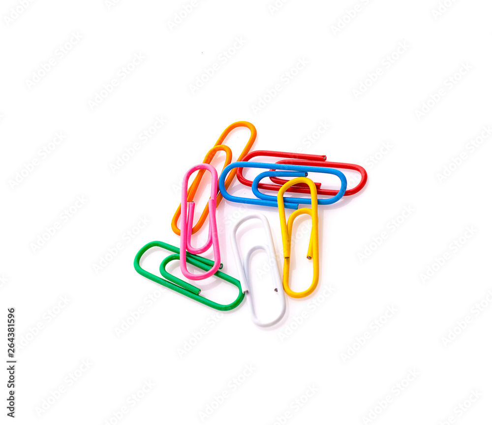 Paper clips isolated on white background Paper clips isolated on white background