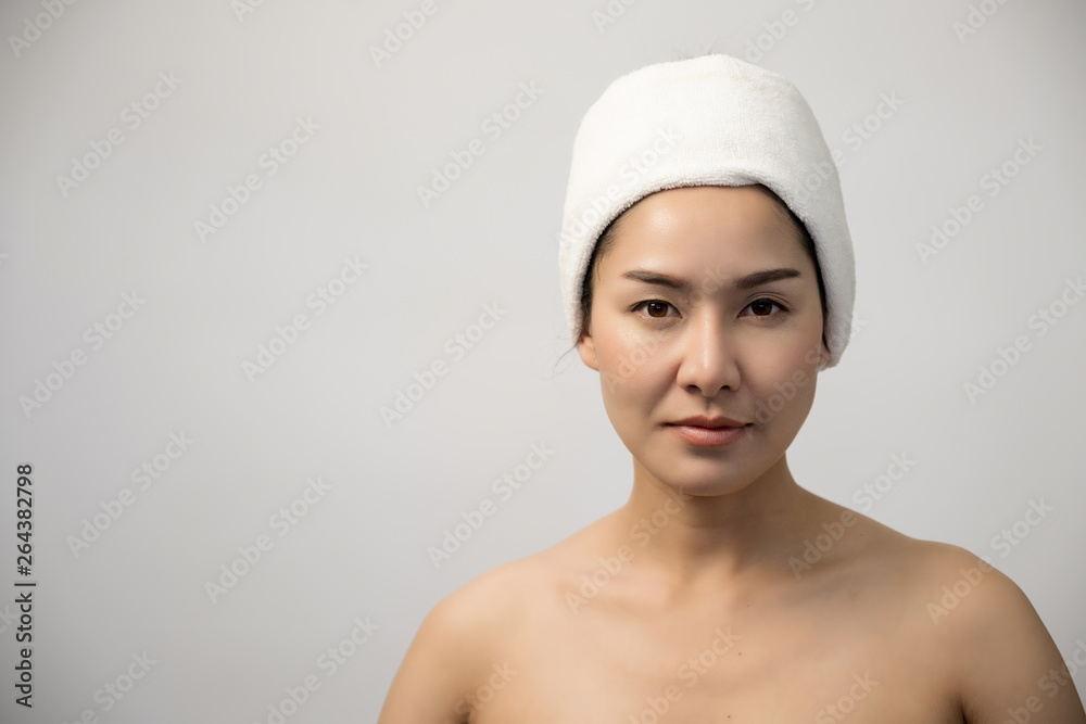 Portrait of Asian Beautiful young woman with natural makeup and clean skin Portrait of Asian Beautiful young woman with natural makeup and clean skin