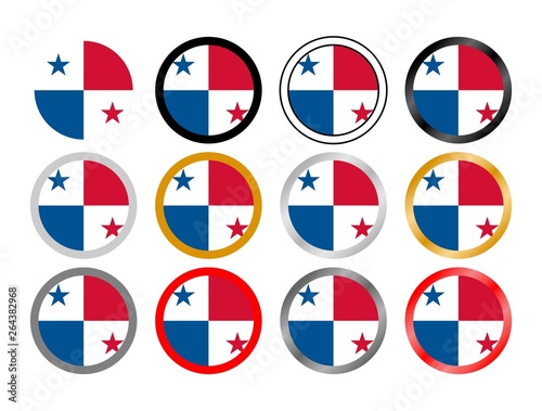 Panama state flag in globes