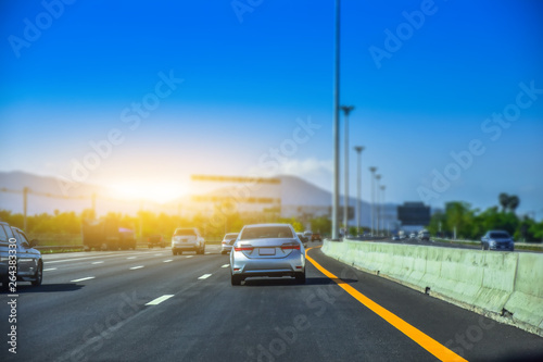 Car driving on highway road