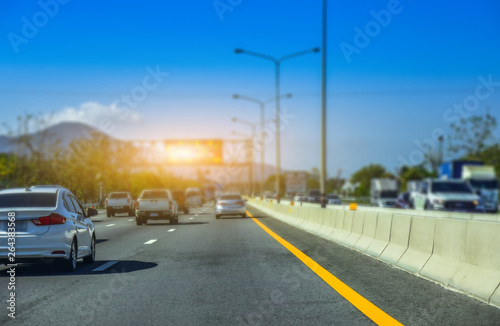 Wallpaper Mural Car driving on highway road Torontodigital.ca