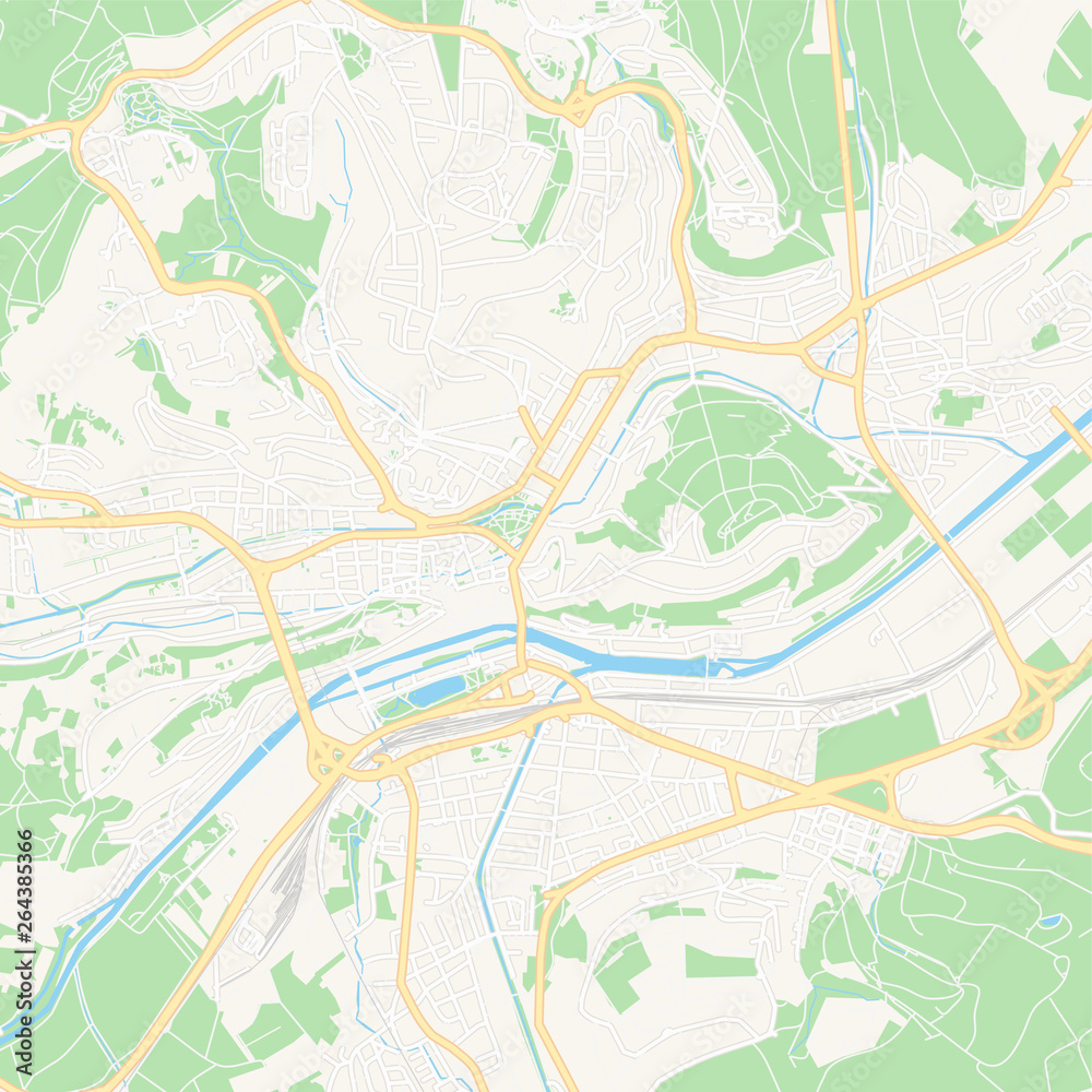 Fototapeta premium Tubingen, Germany printable map