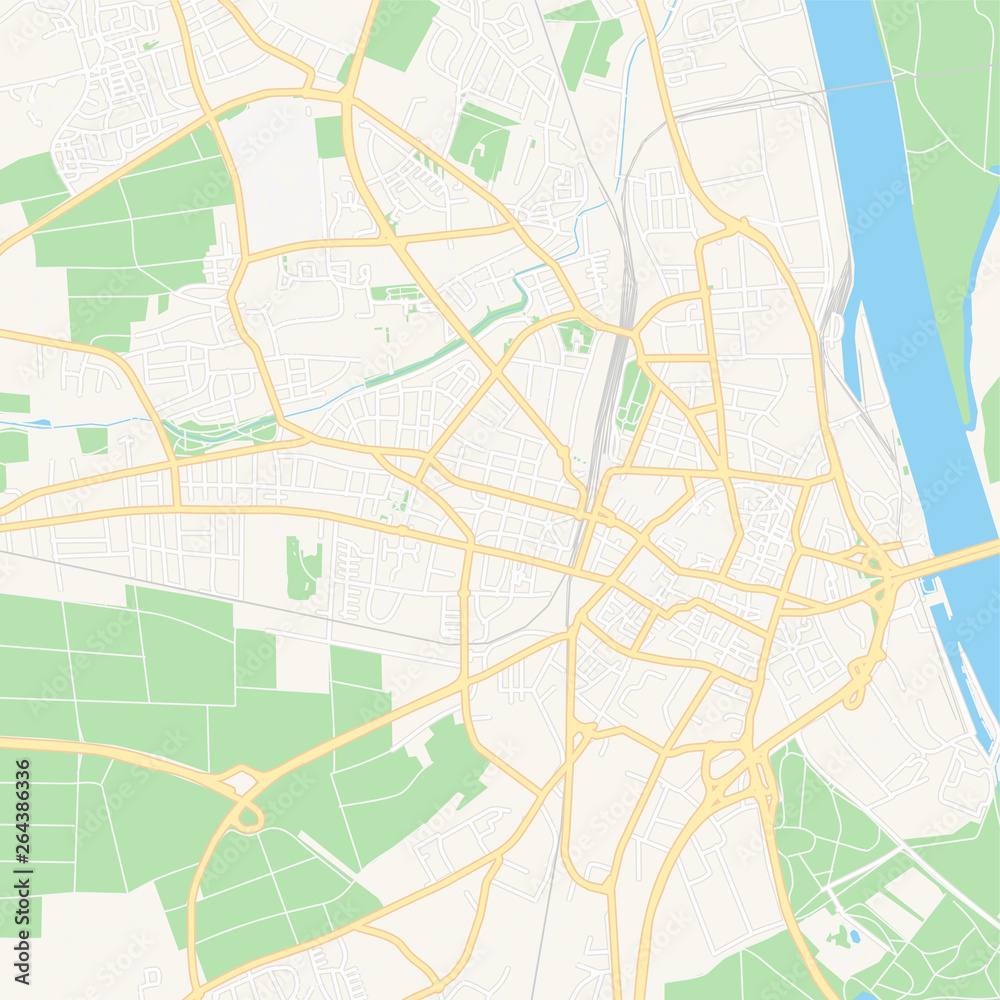 Fototapeta premium Worms, Germany printable map