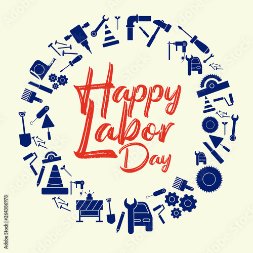 Happy Labor Day banner. Design template. Vector illustration