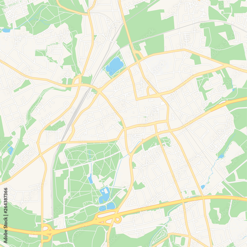 Gladbeck, Germany printable map