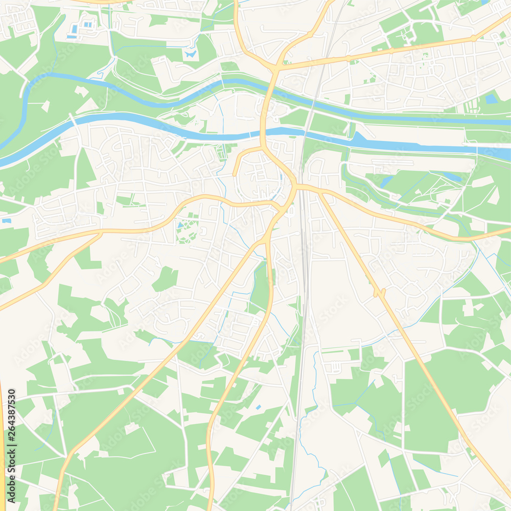 Fototapeta premium Dorsten, Germany printable map