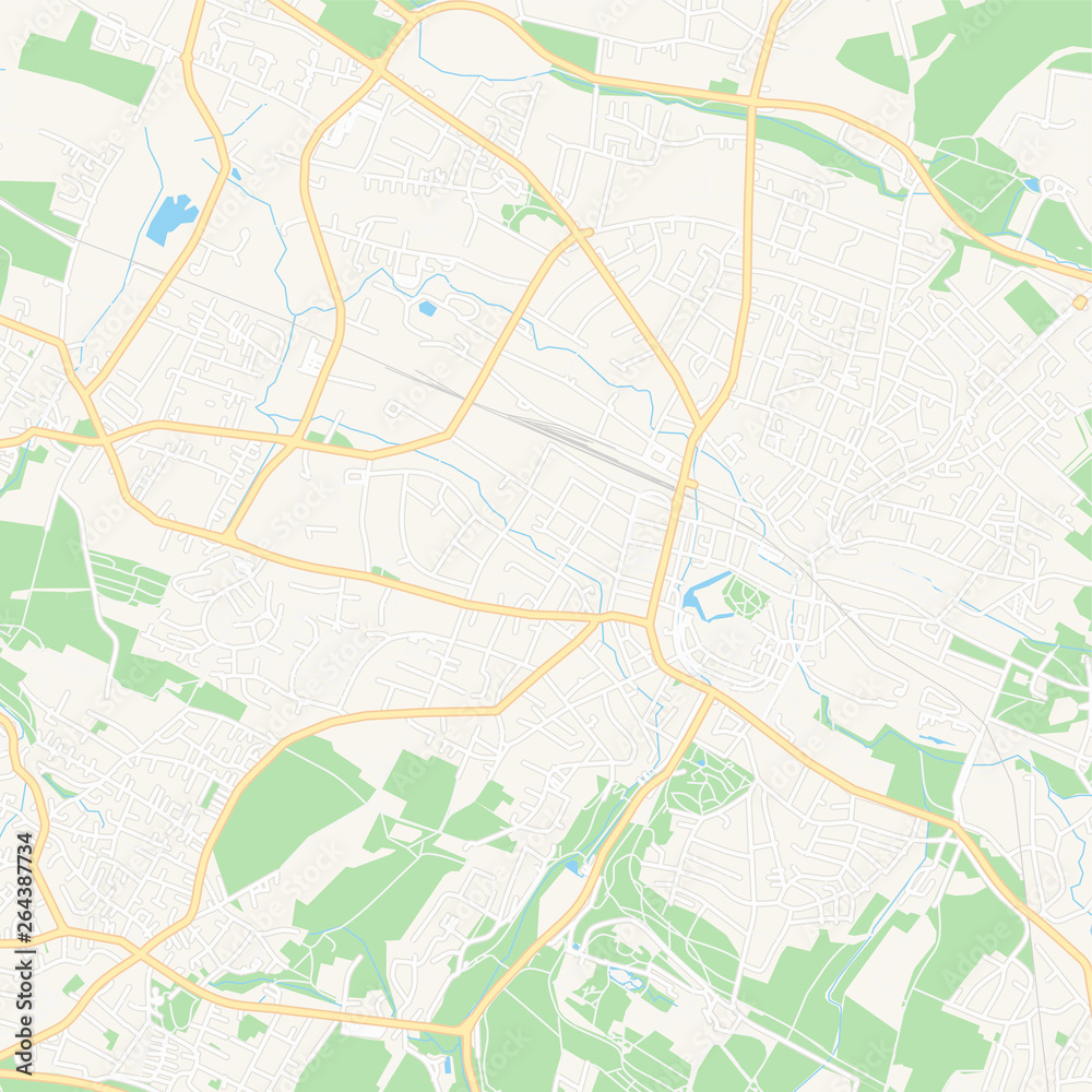 Detmold, Germany printable map