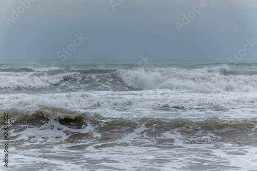 Storm waves on the beach