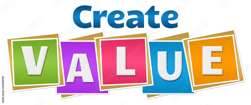 Create Value Colorful Blocks Text 