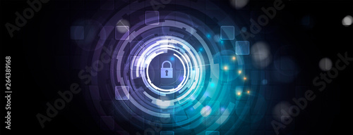 Cybersecurity and information or network protection. Future technology web services for business and internet project