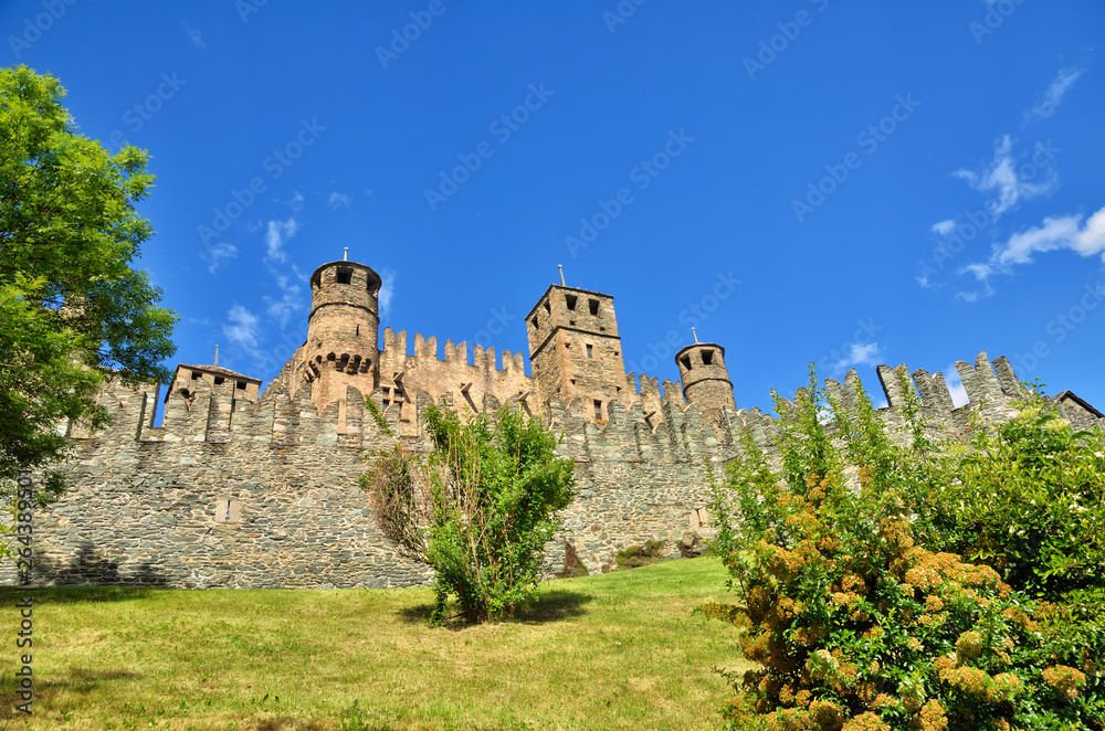 Fenis castle is a Medieval castle with a fascinating architecture and amazing courtyard