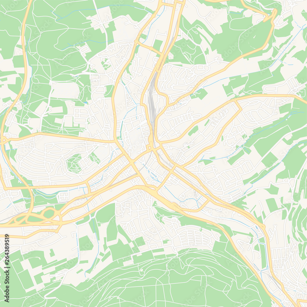 Fototapeta premium Aalen, Germany printable map