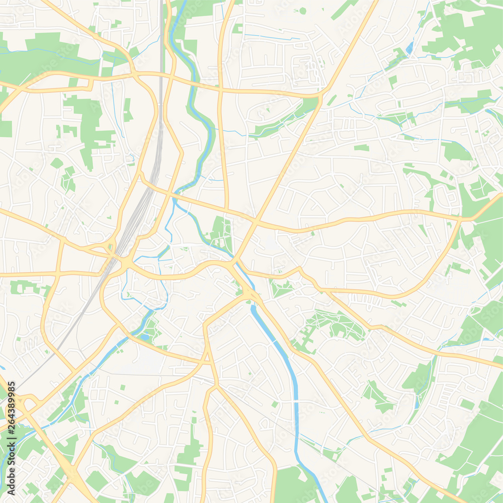 Herford, Germany printable map