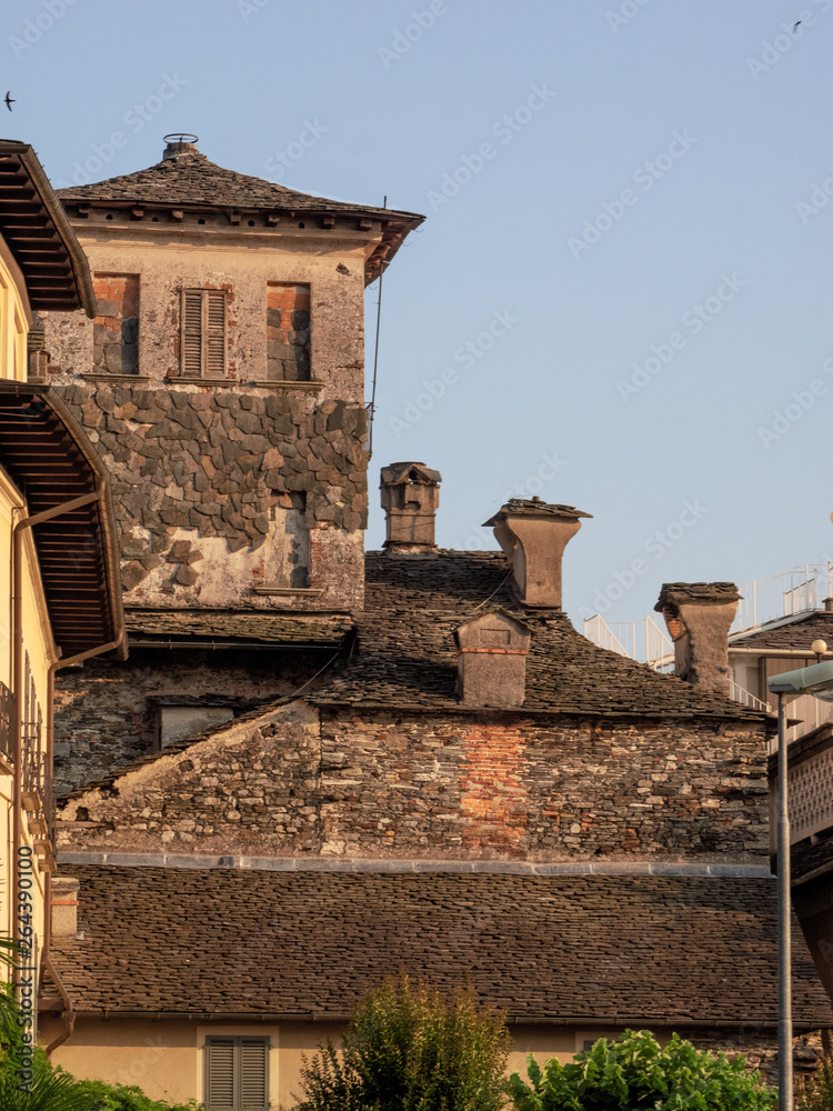 Orta lake - piedmont, amazing mountain houses with a slate roof