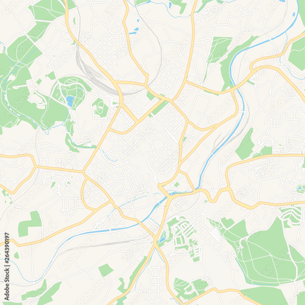 Plauen, Germany printable map