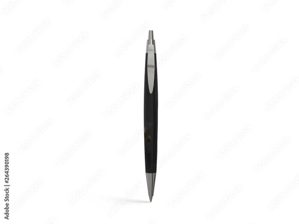Black ball pen on isolated white background, 3d illustration Black ball pen on isolated white background, 3d illustration