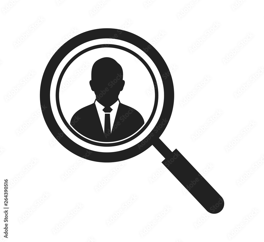 Find employee icon. Flat style vector EPS. Find employee icon. Flat style vector EPS.